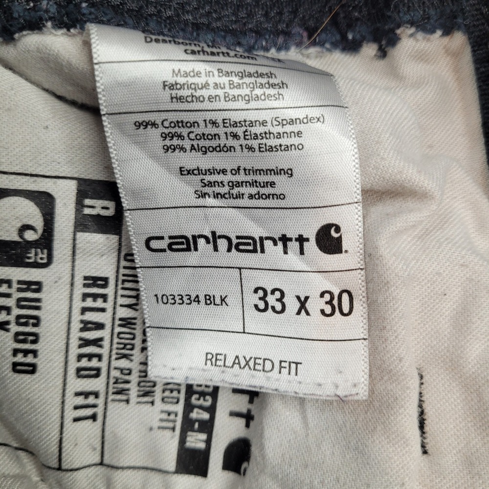 Carhartt BN3334-M Double Knee Utility Pant Mens 33x30 Rugged Flex Black Duck - Picture 6 of 8